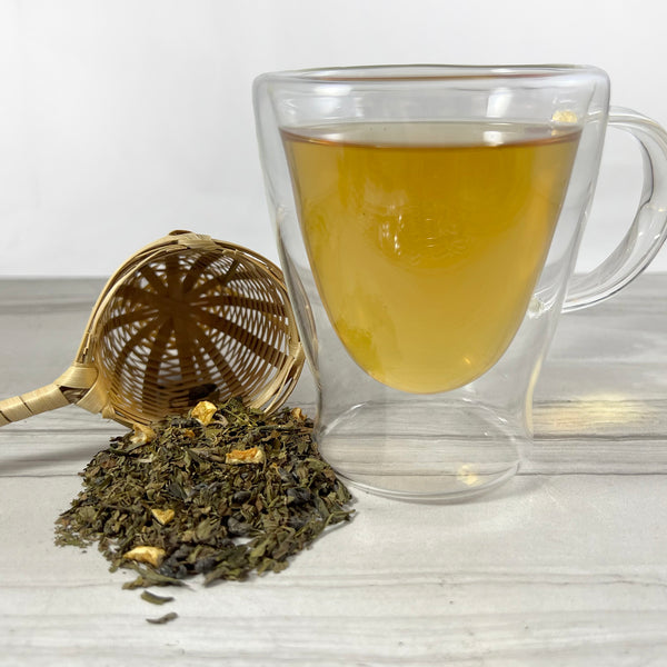 Loose Leaf Tea,  Green Man Tea, Peppermint Sencha and Gunpowder Green Tea blended with Citrus