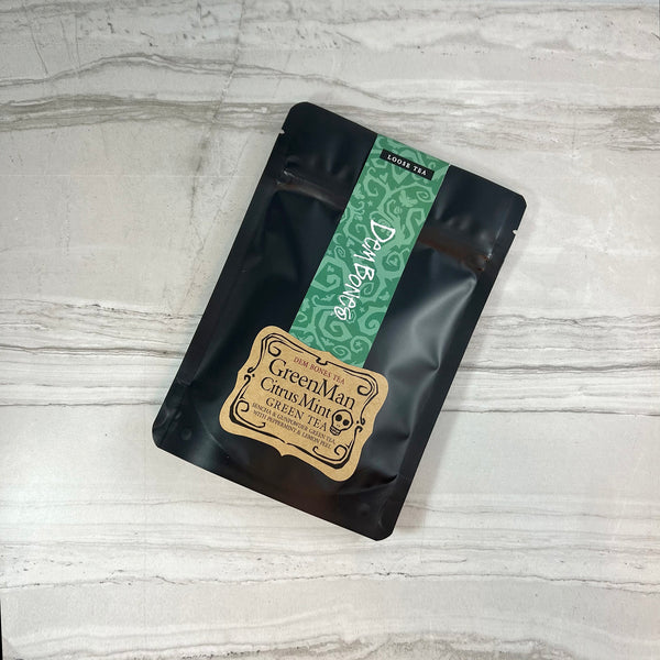 Loose Leaf Tea,  Green Man Tea, Peppermint Sencha and Gunpowder Green Tea blended with Citrus