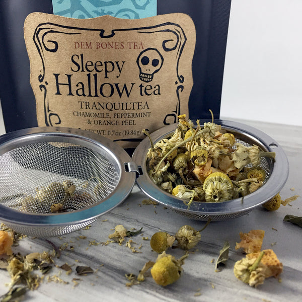 Loose Leaf Tea Gift Box / Sleepy Hallow Herbal Tea Care Package, Sugar Cubes & Tea Bag