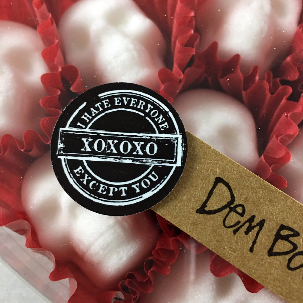 Gothic Valentine Skull Sugar Cubes Heart Shaped Box